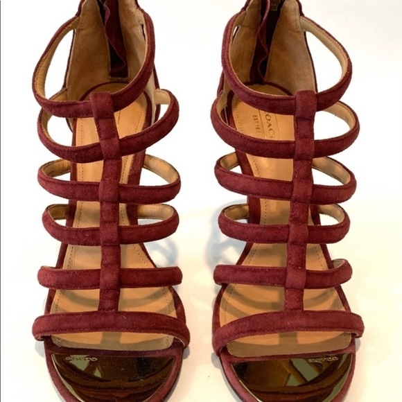 Coach "Lavania" Genuine Suede Cage Heels - Picture 2 of 9